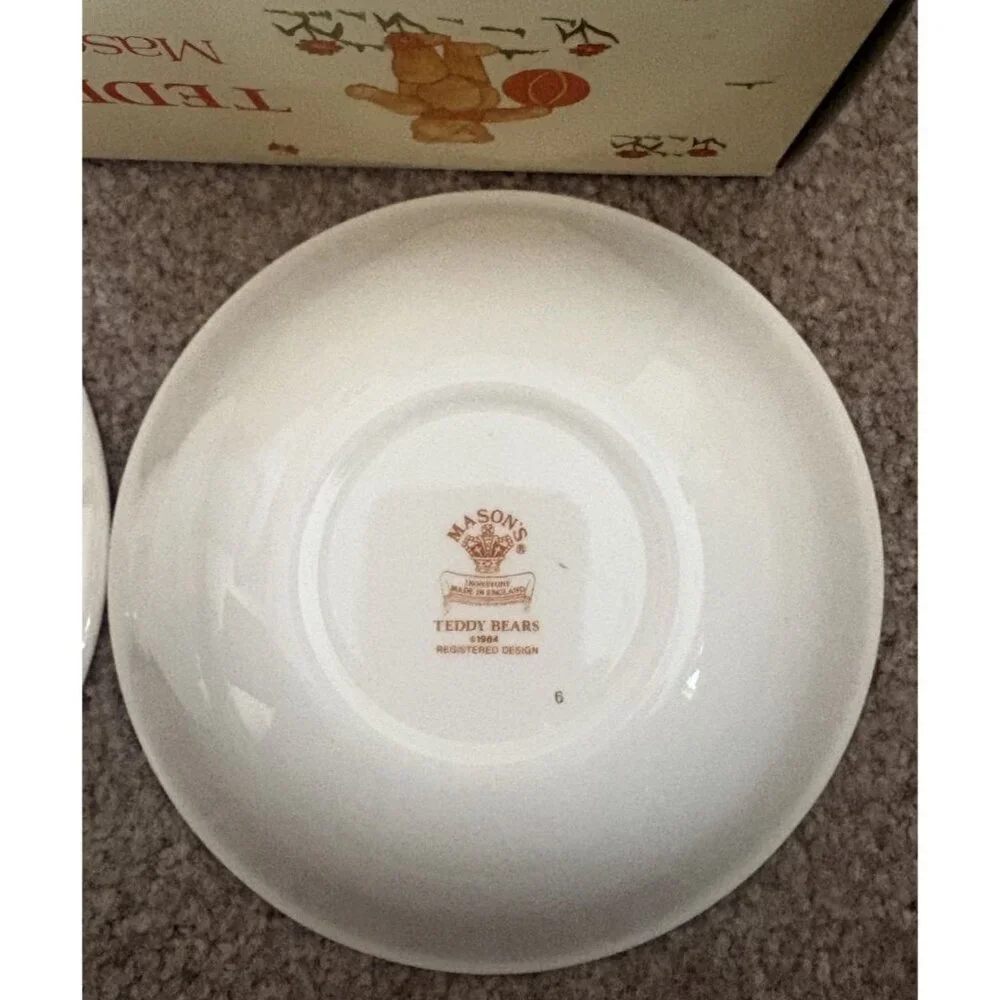 Mason’s Ironstone Teddy Bears Children’s Set Bowl, Cup, Egg Cup & Plate 4 Pc Set